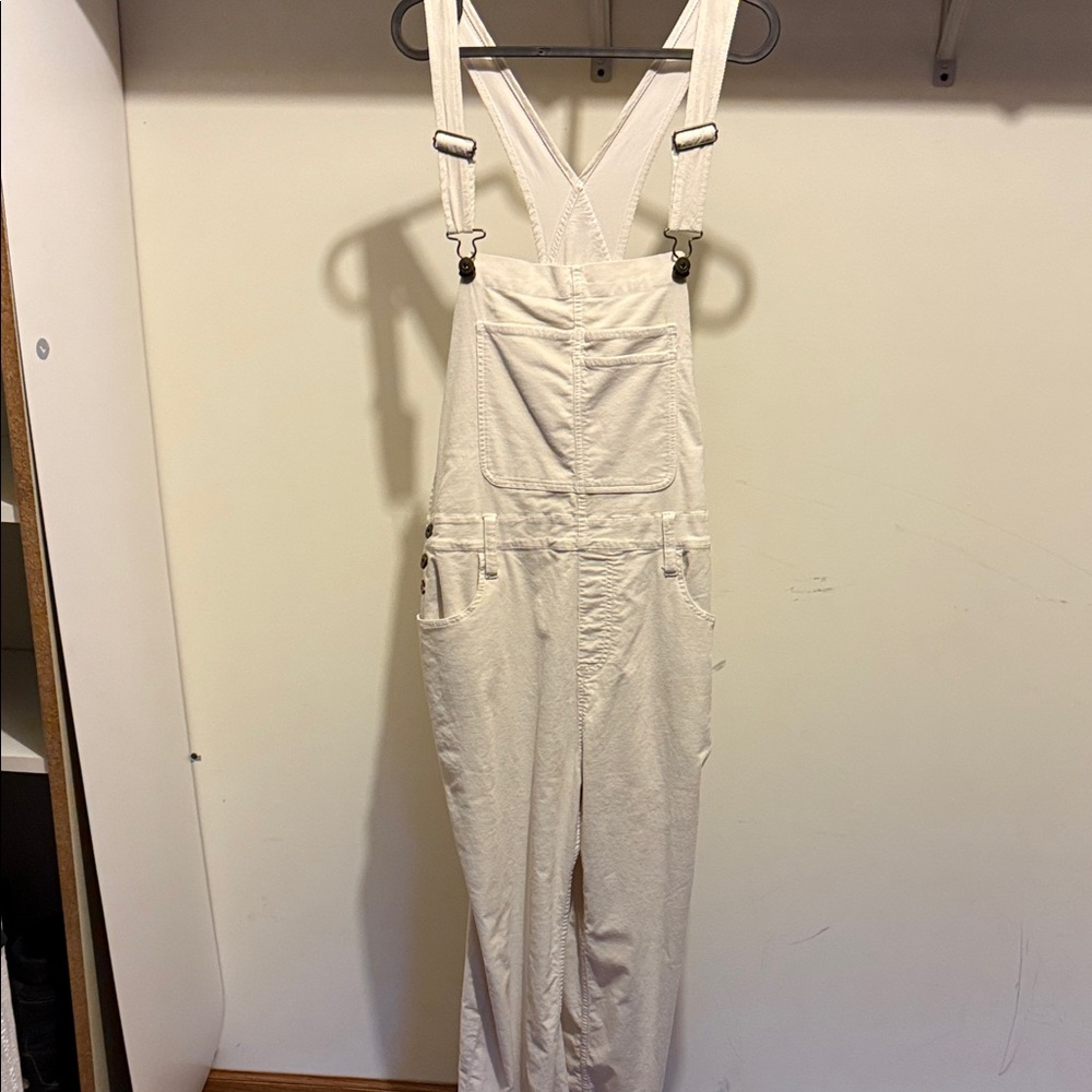 Cream Denim Overalls
